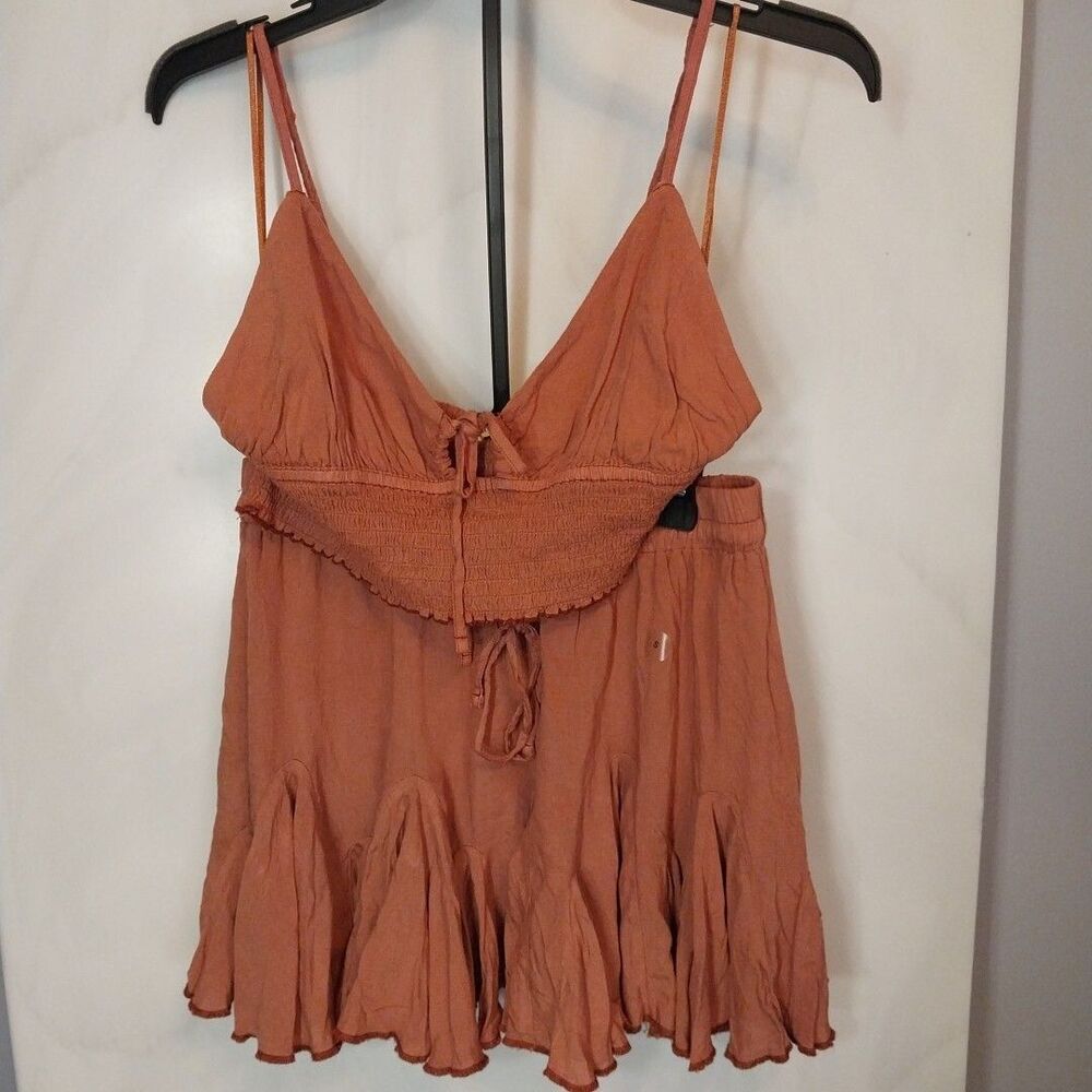 Aeropostale Women’s Boho Skirt Set Size S Rust Cottagecore Stretch NWT